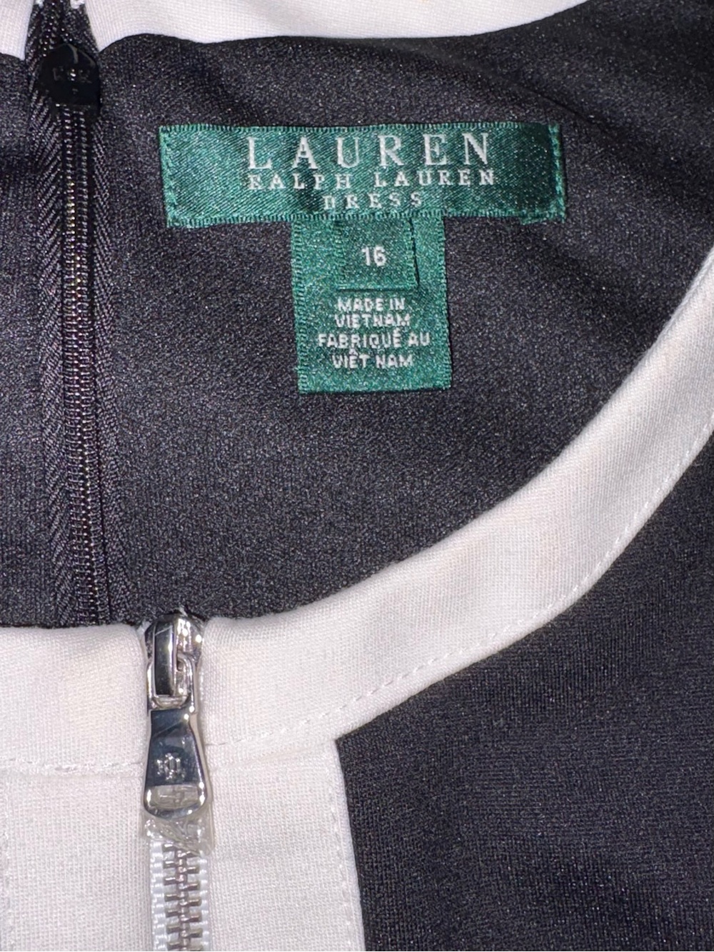 Ralph Lauren Tuxedo Colorblock Fit & Flare Dress NWT Size 16 Deadstock VTG Plus - Picture 4 of 5